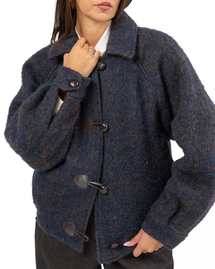 Bomber/Giacca in Lana Bouclé con Alamari - Souvenir