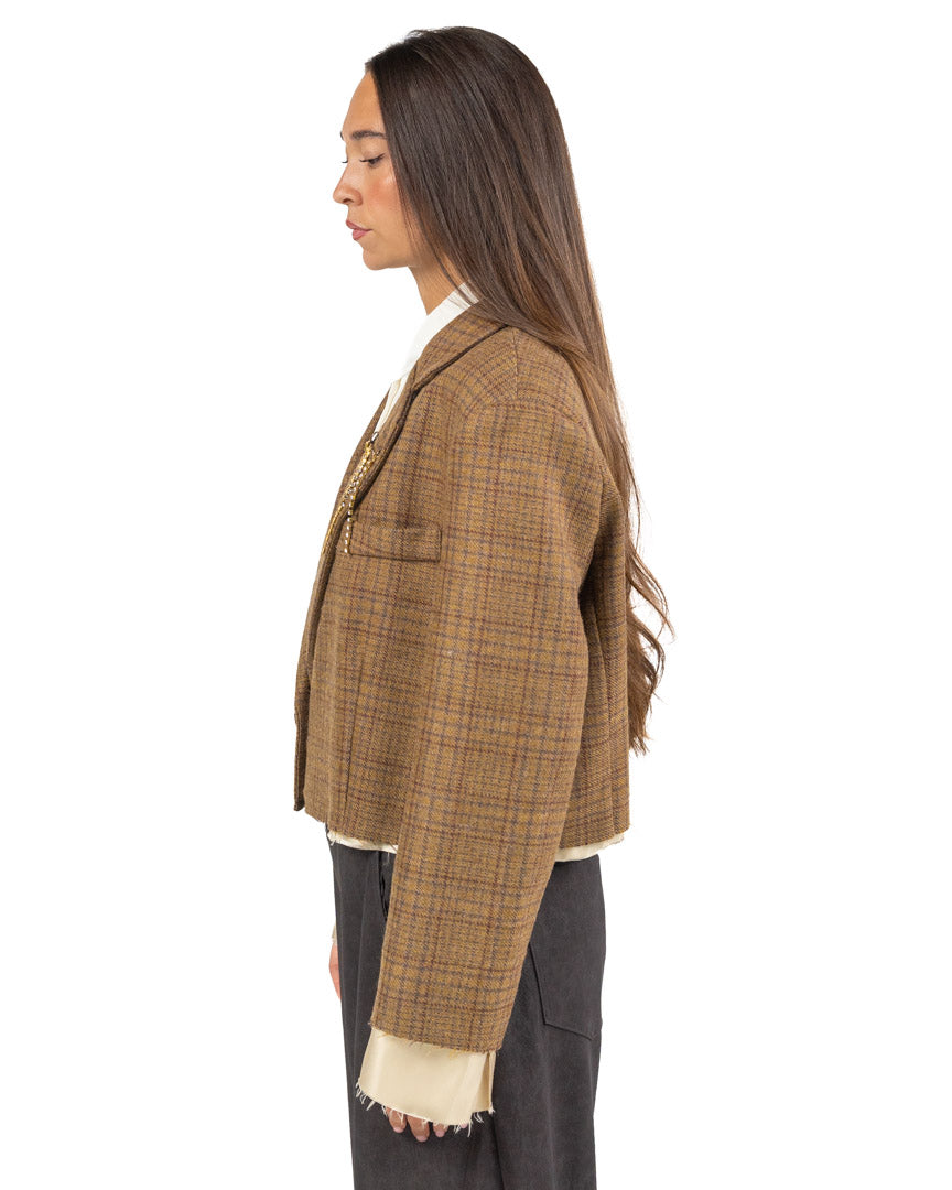 Giacca Cropped Quadro - Souvenir