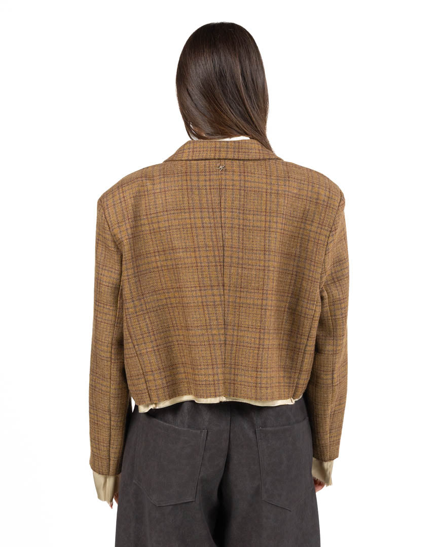 Giacca Cropped Quadro - Souvenir