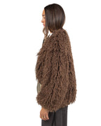 Giubbotto Bomber Hybrid in Eco-Pelliccia Curling - Souvenir