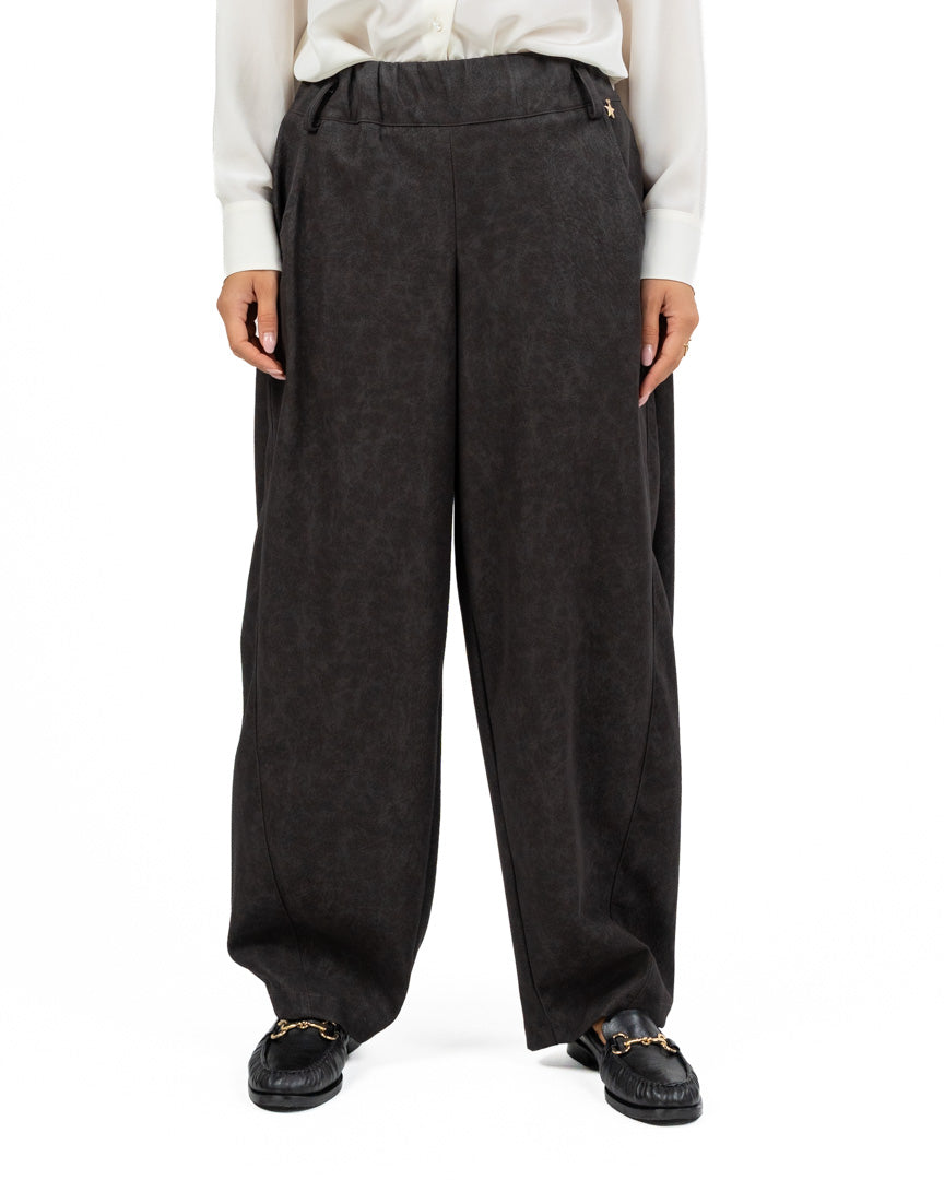 Pantalone Wide-Leg / Balloon Effecto Suede - Souvenir