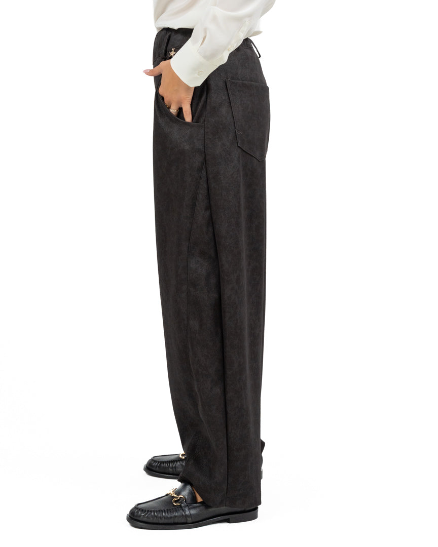 Pantalone Wide-Leg / Balloon Effecto Suede - Souvenir