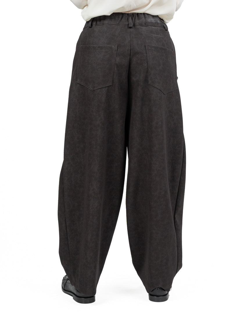 Pantalone Wide-Leg / Balloon Effecto Suede - Souvenir