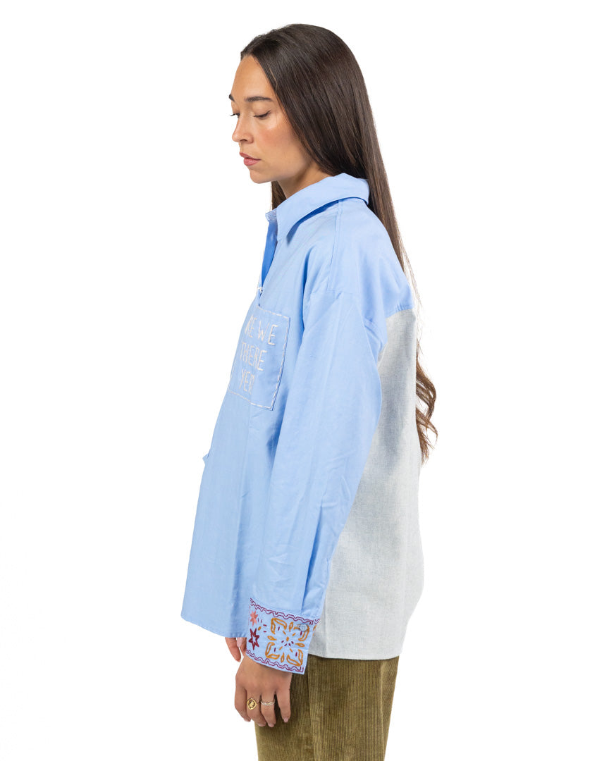 Camicia Poplin Hybrid e Ricamata - Pennyblack