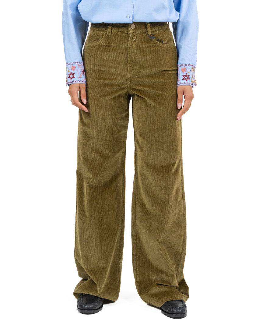 Pantaloni in Velluto a Coste Wide-Leg - Marella