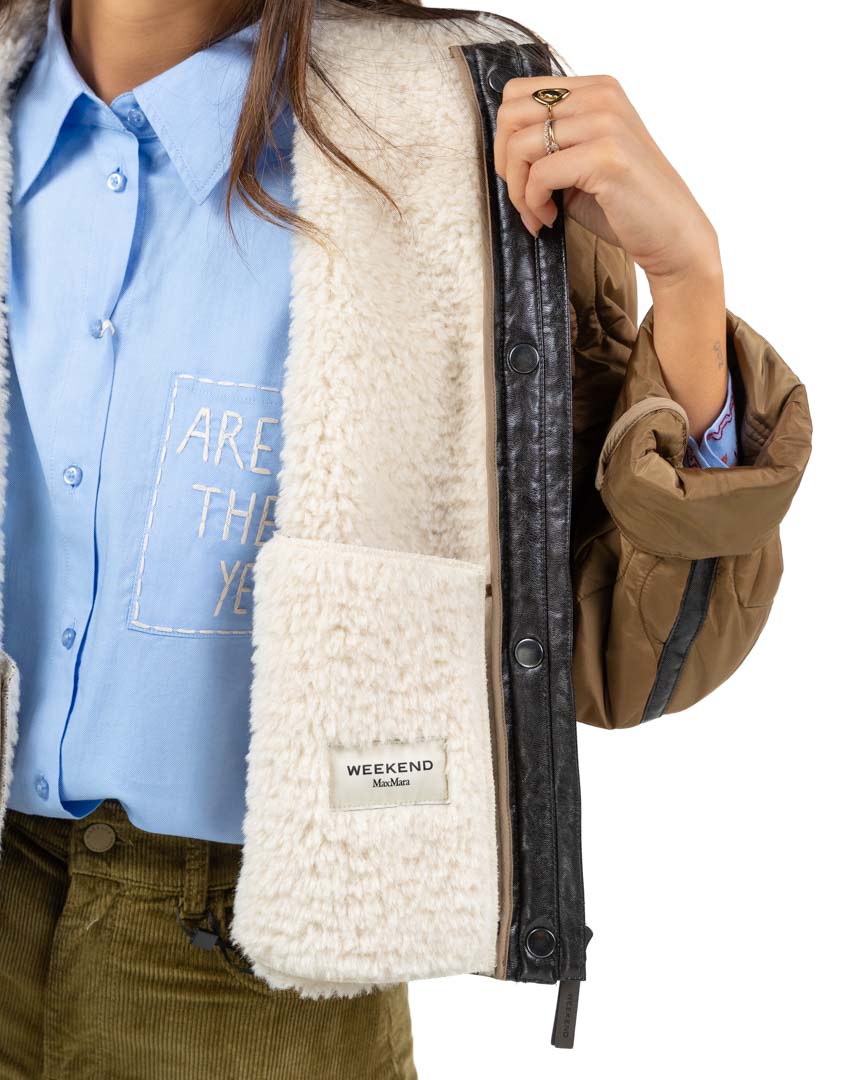 Giubbotto Bimateriale con Dettagli in Ecopelliccia - Weekend Max Mara
