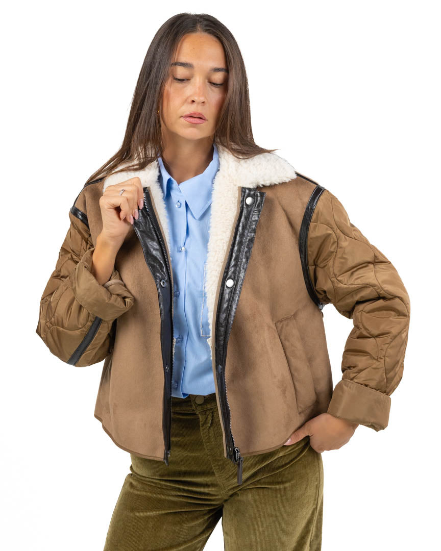 Giubbotto Bimateriale con Dettagli in Ecopelliccia - Weekend Max Mara