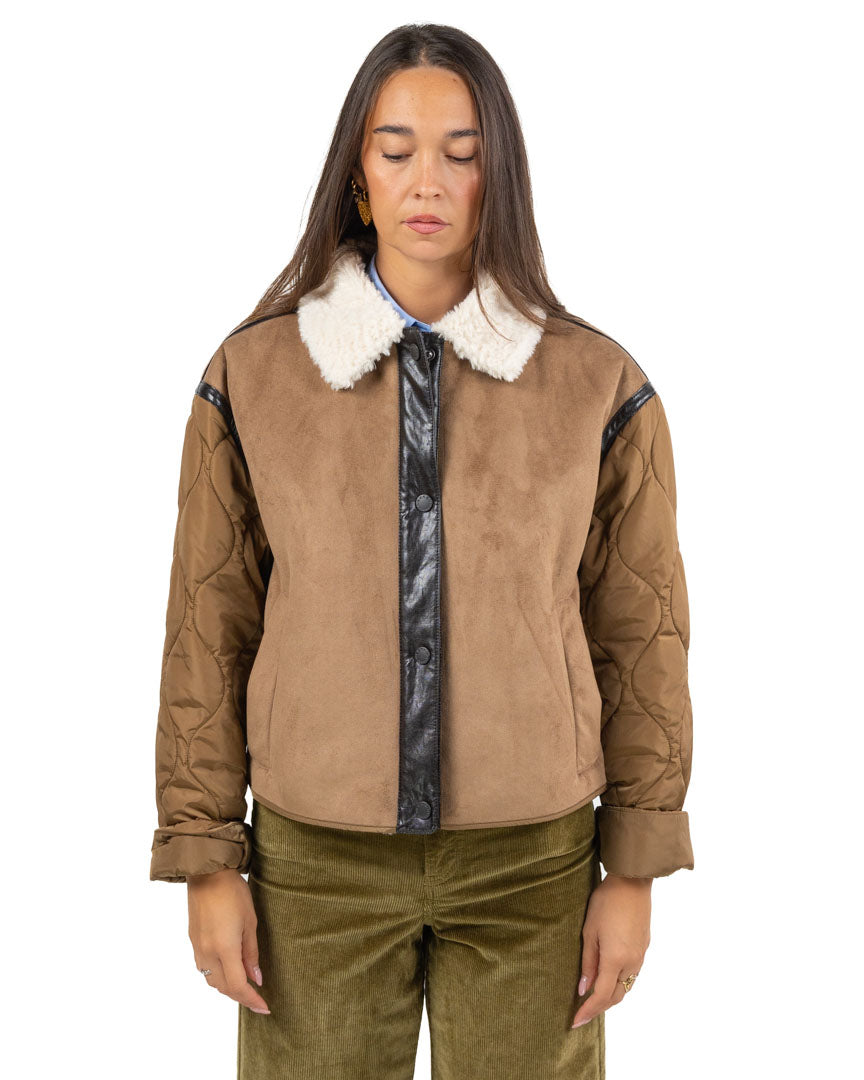 Giubbotto Bimateriale con Dettagli in Ecopelliccia - Weekend Max Mara