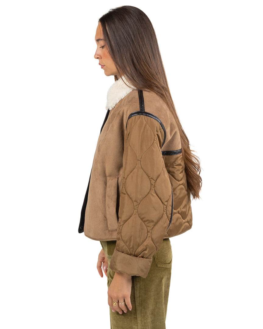 Giubbotto Bimateriale con Dettagli in Ecopelliccia - Weekend Max Mara