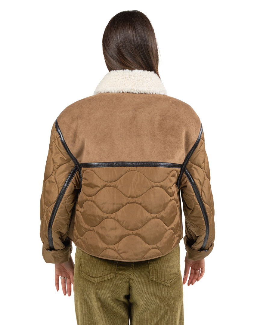Giubbotto Bimateriale con Dettagli in Ecopelliccia - Weekend Max Mara