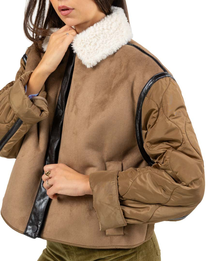 Giubbotto Bimateriale con Dettagli in Ecopelliccia - Weekend Max Mara