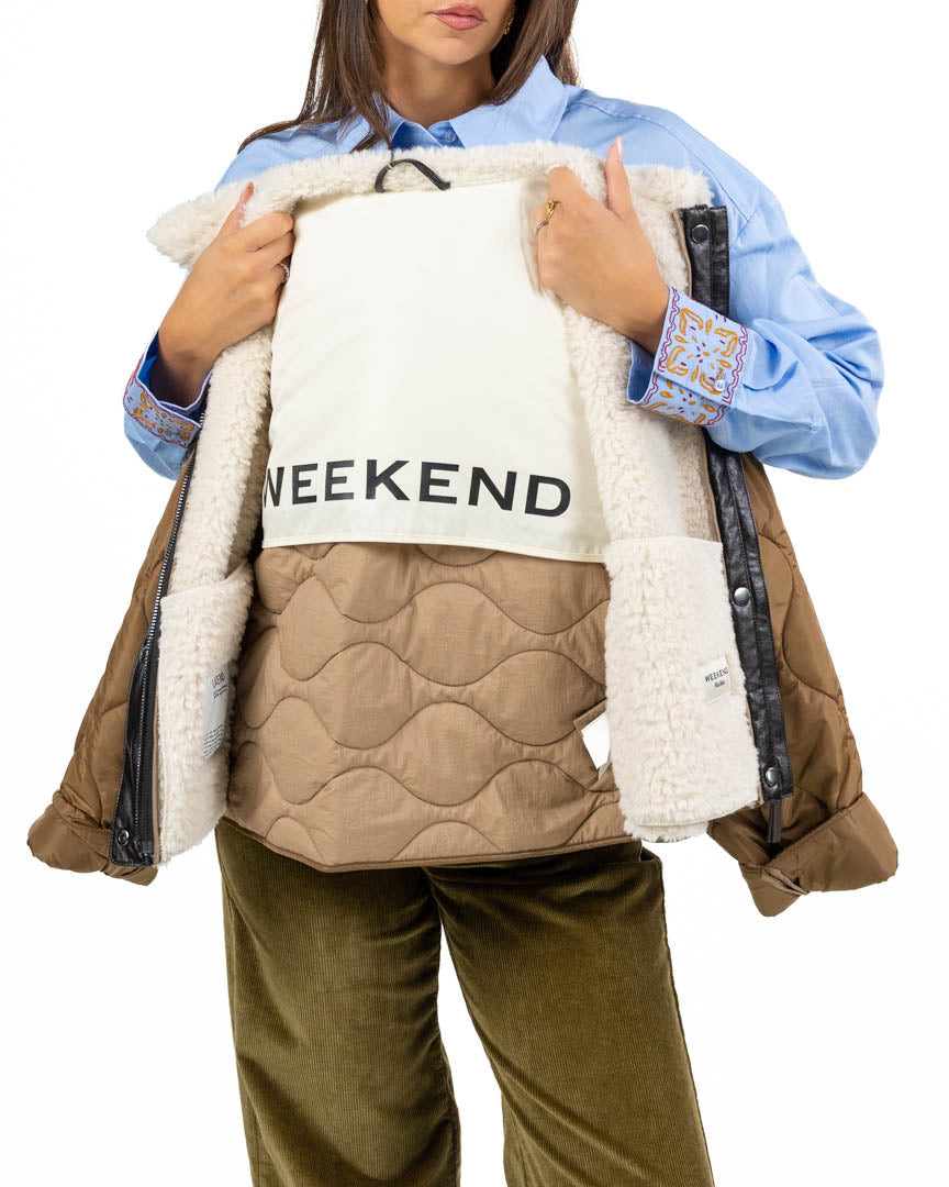 Giubbotto Bimateriale con Dettagli in Ecopelliccia - Weekend Max Mara