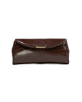 Borsa a Spalla con Stampa Croco – Marrone Cioccolato - Penny Black