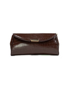 Borsa a Spalla con Stampa Croco – Marrone Cioccolato - Penny Black