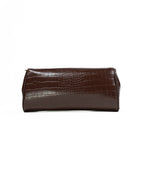 Borsa a Spalla con Stampa Croco – Marrone Cioccolato - Penny Black