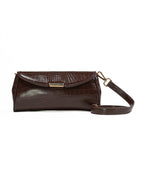 Borsa a Spalla con Stampa Croco – Marrone Cioccolato - Penny Black