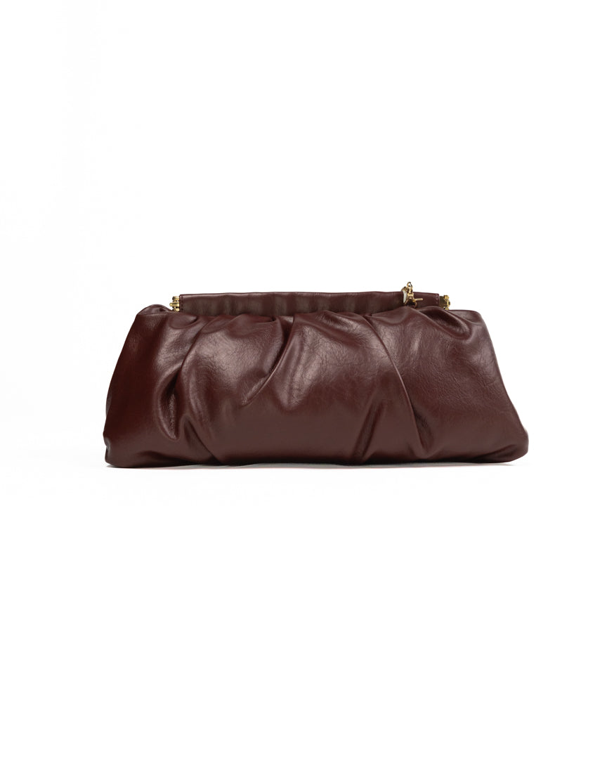 Borsa Clutch Morbida con Tracolla a Catena – Bordeaux - Emme Marella