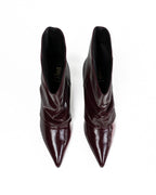 Stivaletto Slouchy A Punta con Kitten Heel – Borgogna Verniciato - Ovyè