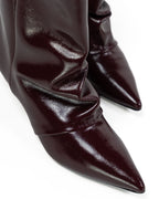 Stivaletto Slouchy A Punta con Kitten Heel – Borgogna Verniciato - Ovyè