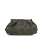 Borsa Clutch Morbida Intrecciata con Tracolla a Catena – Verde Militare / Salvia Scuro- Emme Marella