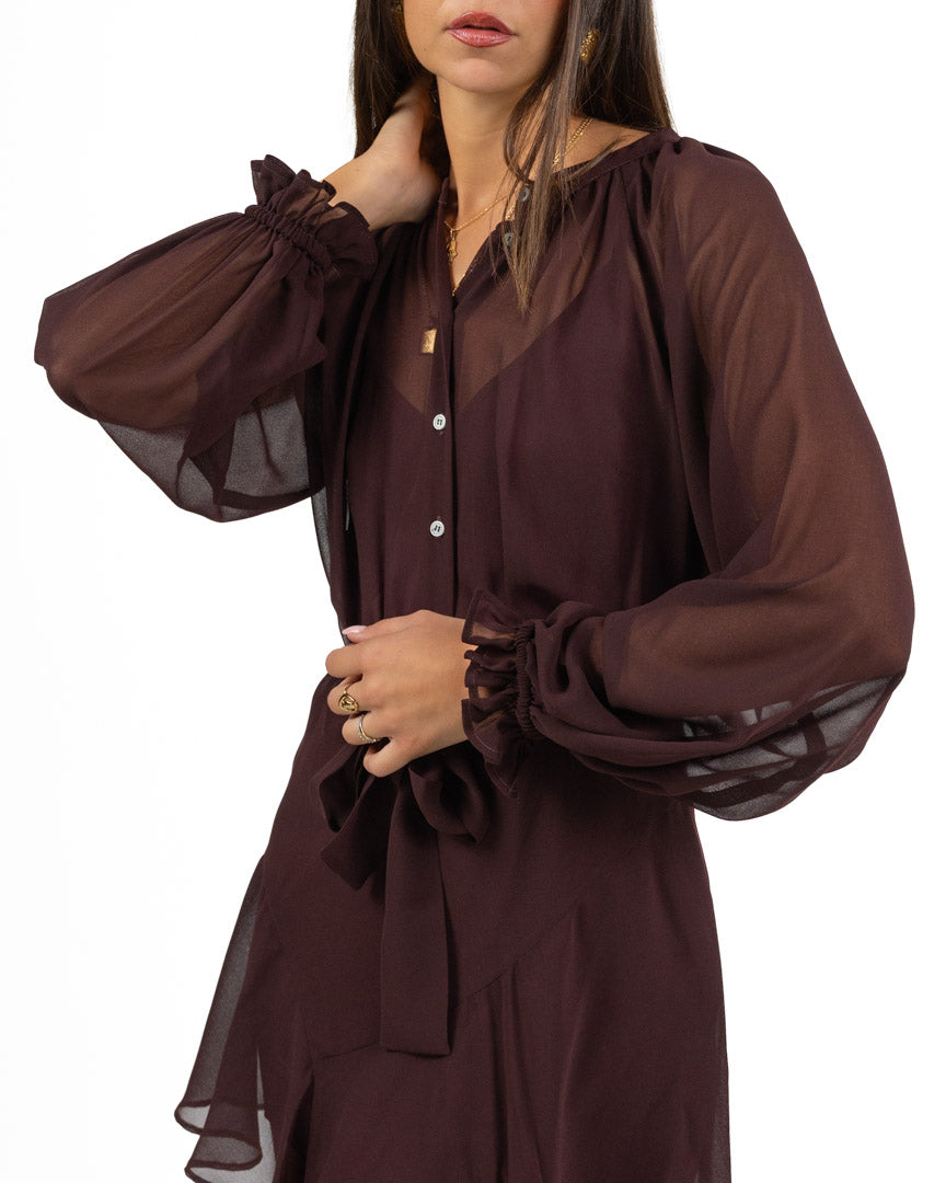 Abito Mini in Chiffon con Cintura - Emme Marella