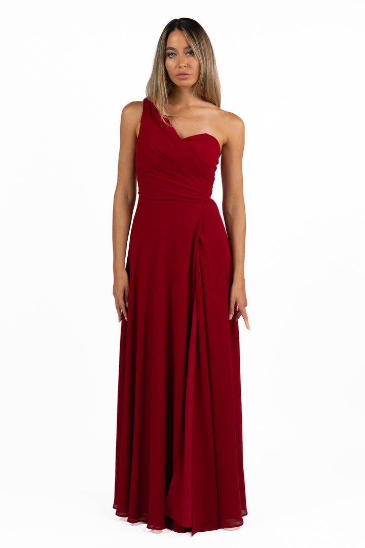 Abito Monospalla Rosso Bordeaux – Berti Mode Collection