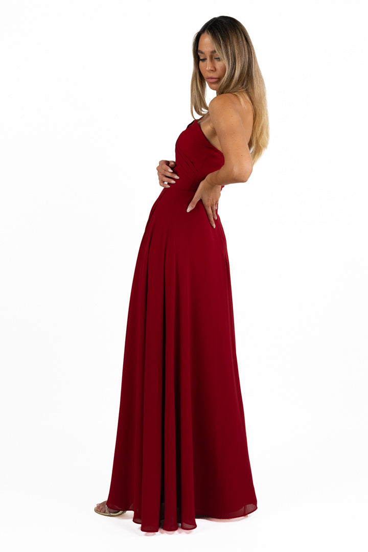 Abito Monospalla Rosso Bordeaux – Berti Mode Collection