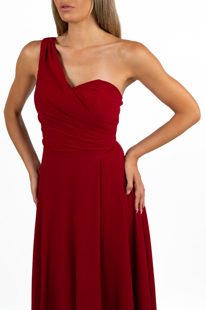Abito Monospalla Rosso Bordeaux – Berti Mode Collection