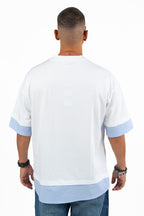 T-Shirt 2-in-1 Bianca con Inserti Effetto Camicia – I'M BRIAN