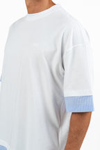 T-Shirt 2-in-1 Bianca con Inserti Effetto Camicia – I'M BRIAN