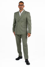 Completo Doppiopetto Gessato Verde Salvia - Berti Mode Collection
