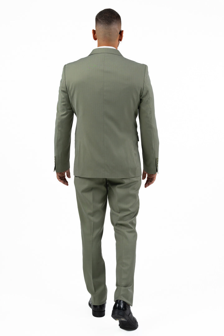 Completo Doppiopetto Gessato Verde Salvia - Berti Mode Collection