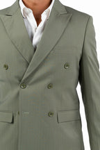 Completo Doppiopetto Gessato Verde Salvia - Berti Mode Collection