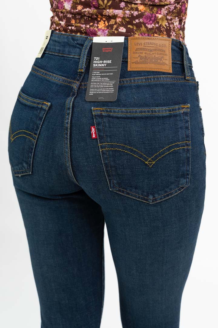 Jeans 721 High-Rise Skinny Denim Scuro Lavato - Levi's