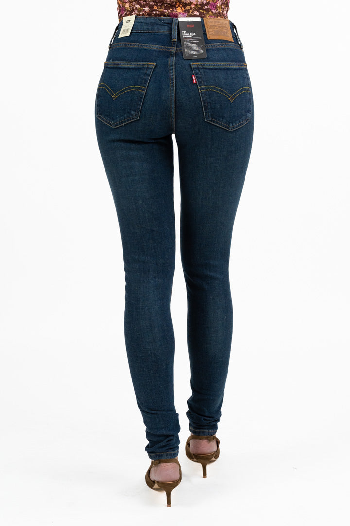Jeans 721 High-Rise Skinny Denim Scuro Lavato - Levi's