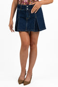 Minigonna di Jeans a Pieghe Denim Scuro - Levi's