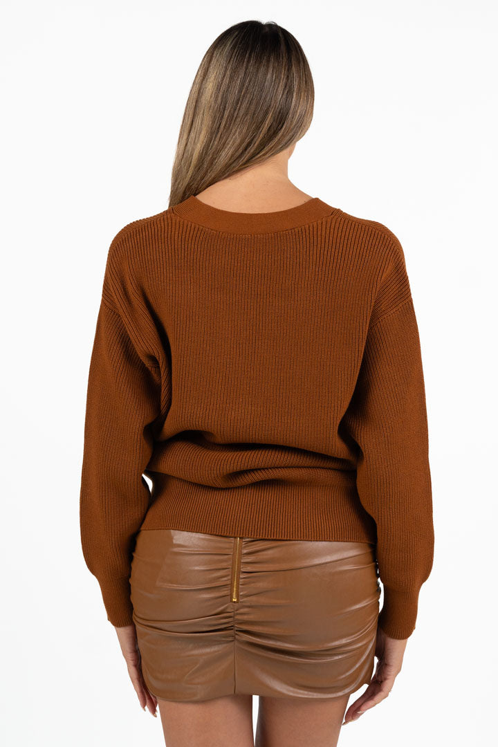 Cardigan in Maglia a Coste con Morsetti Dorati - Elisabetta Franchi