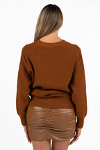 Cardigan in Maglia a Coste con Morsetti Dorati - Elisabetta Franchi