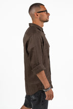 Camicia di Lino Color Cioccolato – Berna