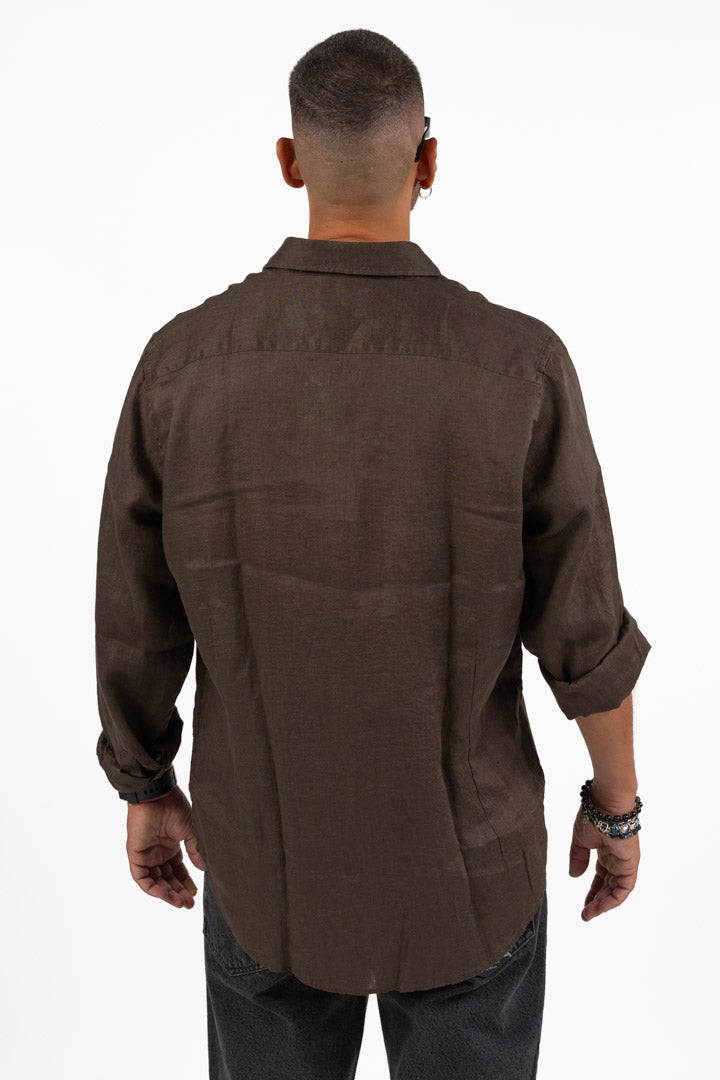 Camicia di Lino Color Cioccolato – Berna