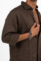 Camicia di Lino Color Cioccolato – Berna