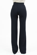 Pantalone a Palazzo a Vita Alta con Cinturino e Patte - Elisabetta Franchi