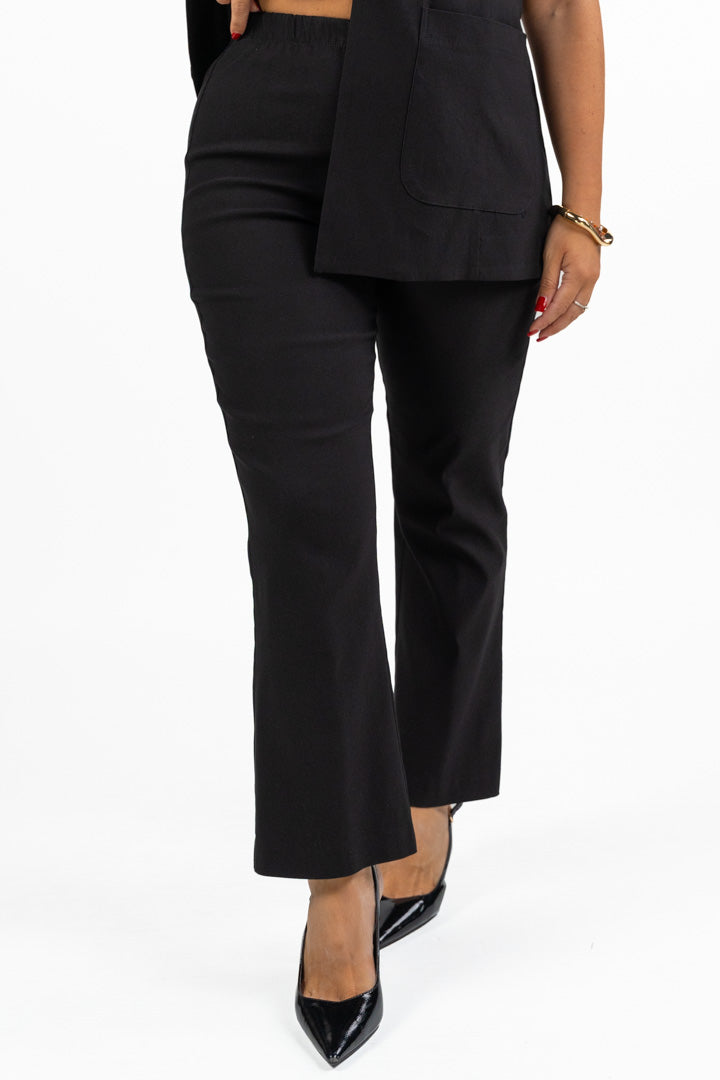 Pantaloni Fluidi Neri con Elastico in Vita - Jurerê