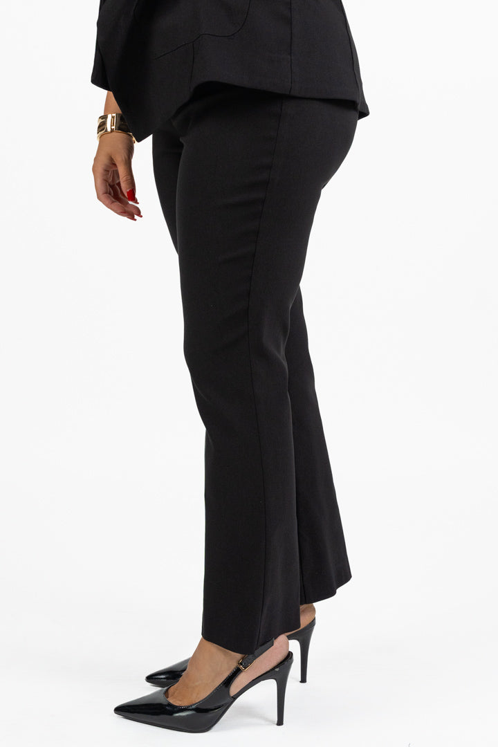 Pantaloni Fluidi Neri con Elastico in Vita - Jurerê