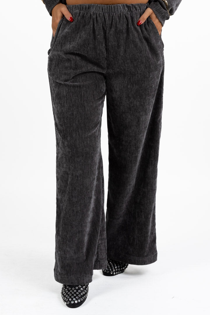 Pantaloni Palazzo Tortora in Tessuto Texturizzato - Jurerê