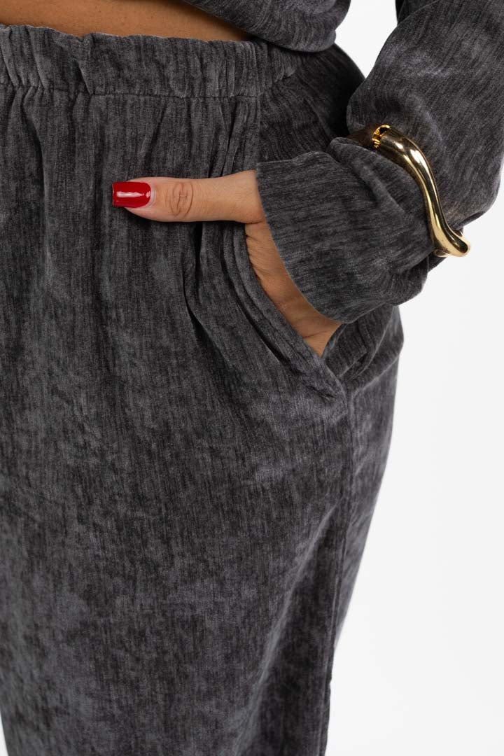 Pantaloni Palazzo Tortora in Tessuto Texturizzato - Jurerê