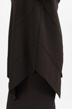 Blusa Asimmetrica Marrone con Pannelli Sovrapposti - Jurerê