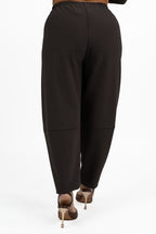 Pantaloni Fluidi Marroni con Cucitura Orizzontale - Jurerê