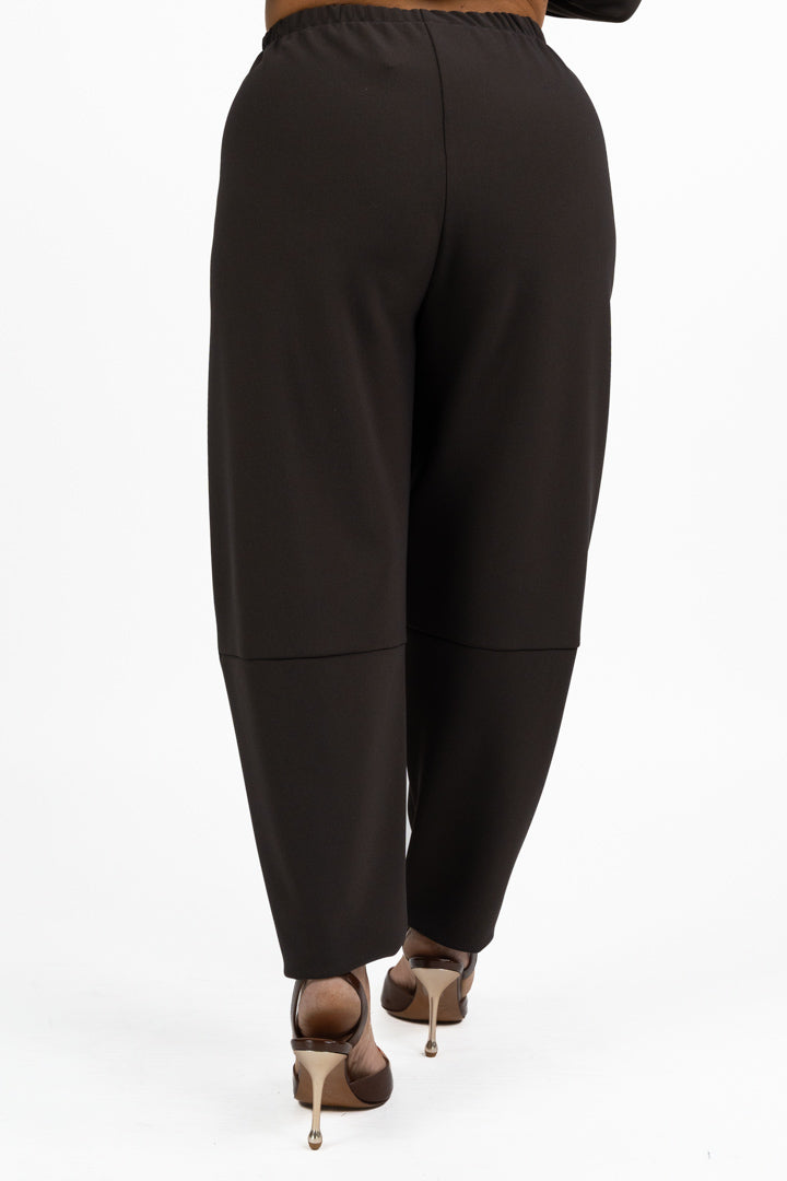 Pantaloni Fluidi Marroni con Cucitura Orizzontale - Jurerê