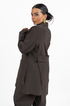 Blazer Asimmetrico Marrone Cioccolato - Jurerê